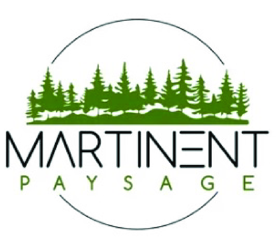 logo de Martinent Paysage, représentant un paysage stylisé avec des éléments de terrassement, de la végétation et un arbre.